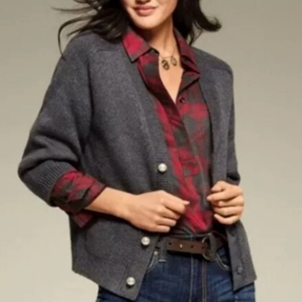 CAbi Culture Cardigan Sz Small Dark Gray